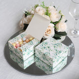 White Green Eucalyptus Leaves Print Cardstock Party Shower Candy Gift Boxes - A Perfect Packaging Solution